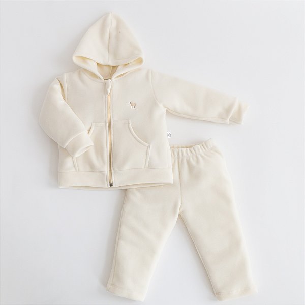 Agasalho de Microsoft com Zíper Baby - Creme