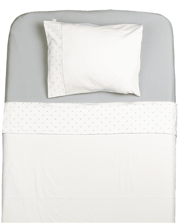 Lençol de Mini Berço Malha - Poá Cinza