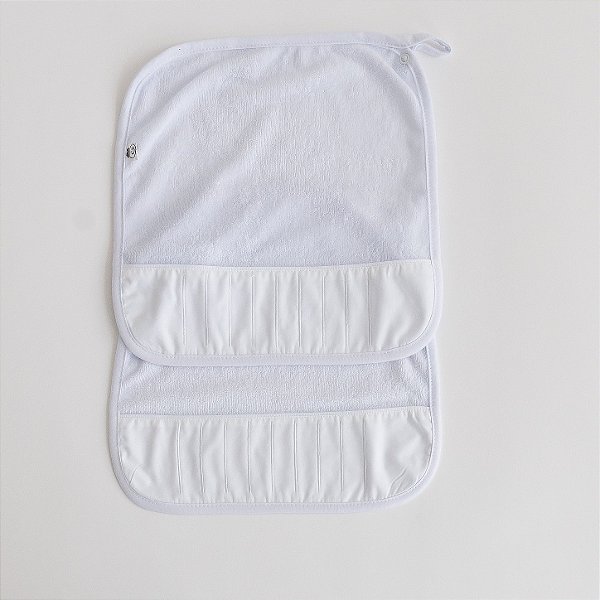 Pano de Boca Atoalhado Simples Premium - Listrado Branco