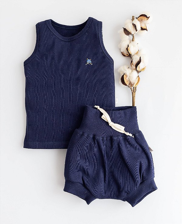 Conj. Regata com Shorts Luxo - Marinho