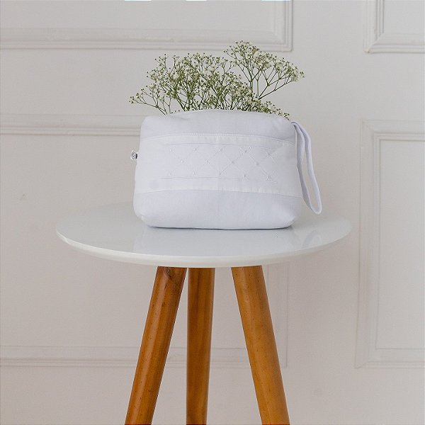 Necessaire Porta Lenço Umedecido Premium - Losango Branco
