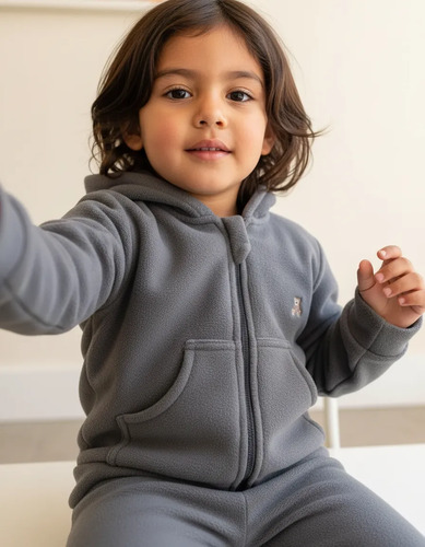 Agasalho de Microsoft com Zíper Kids - Cinza