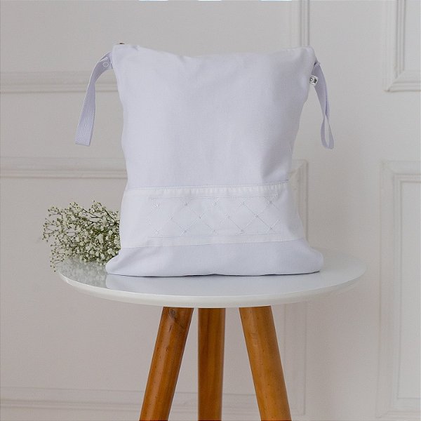 Saco para Roupa Suja e Úmida Premium - Losango Branco
