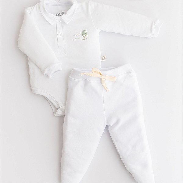 Conj. Body Manga Longa - Ovelha Branco