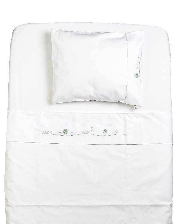 Lençol de Berço e Mini Cama Percal - Ovelhinhas