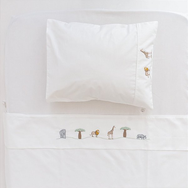 Lençol de Berço e Mini Cama Percal - Safari