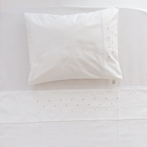 Lençol de Berço e Mini Cama Percal - Petit Poá