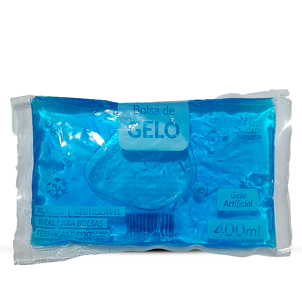 Bolsa De Gelo Artificial Flexível 400ml Azul