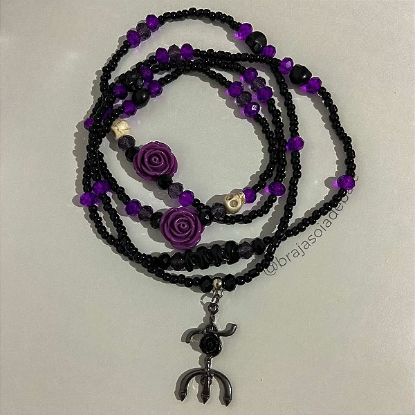 Guia de Pomba gira Rosa caveira roxa