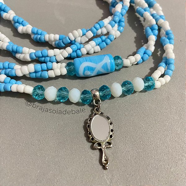 Guia de iemanja com cristal 2 fios