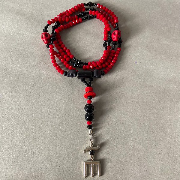 Guia Exu veludo em cristal