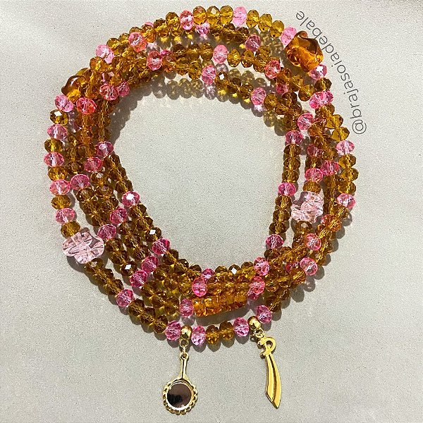 Guia de Oxum opara em cristal