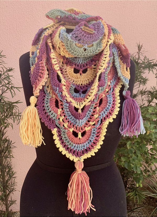 Xale Lenço Vírus Colorido