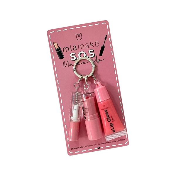 Kit SOS Make Up (Gloss + Batom + Gel) Mia Make