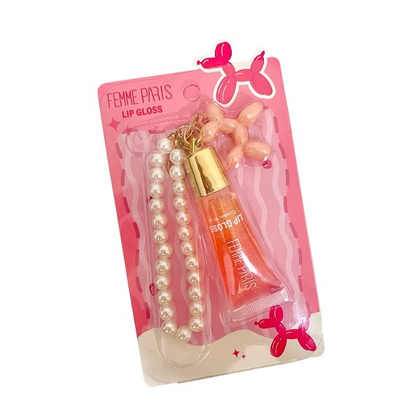 Lip Gloss + Chaveiro Fofo Famme Paris