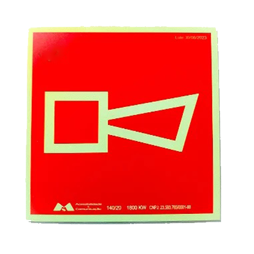 Placa de Sinalização "Alarme Sonoro" E1 Fotoluminescente 15x15cm