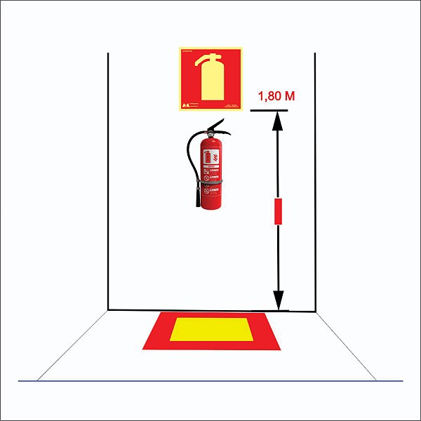 Placa de Sinalização Fotoluminescente Extintor 20x20 -PS 1mm