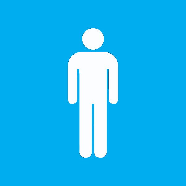 Placa PVC Pictograma Masculino 15x15cm