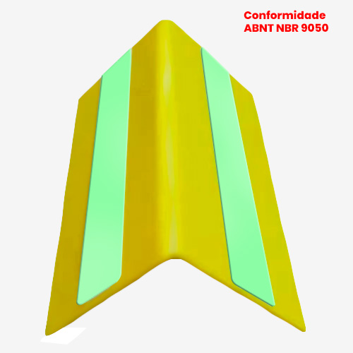 Kit 50 und- Faixa de Degrau PS Fotoluminescente Dobrada 7x6 cm