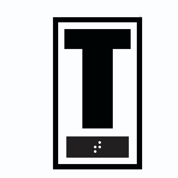 Placa Braille Elevador Andar PS 4x7 cm - TÉRREO (fundo branco)