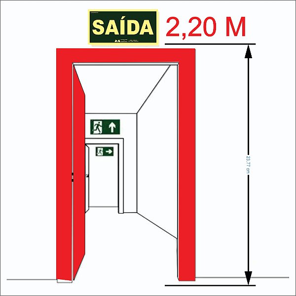 Placa de Sinalização Fotoluminescente Saída ANTI CHAMAS