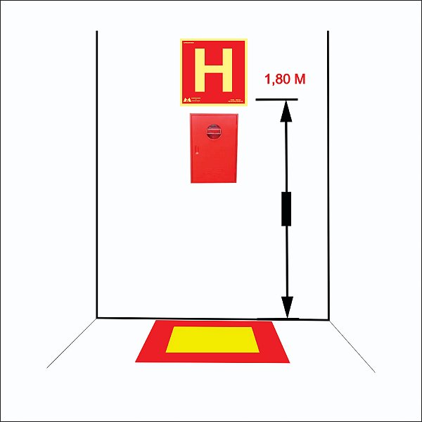 Placa Sinalização Fotoluminescente Hidrante 20x20 ANTI CHAM