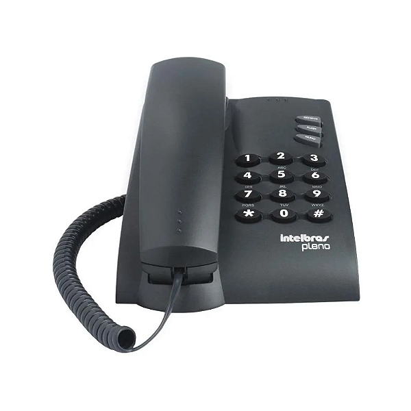 Telefone Fixo com Fio Pleno Intelbras Preto Mesa ou Parede