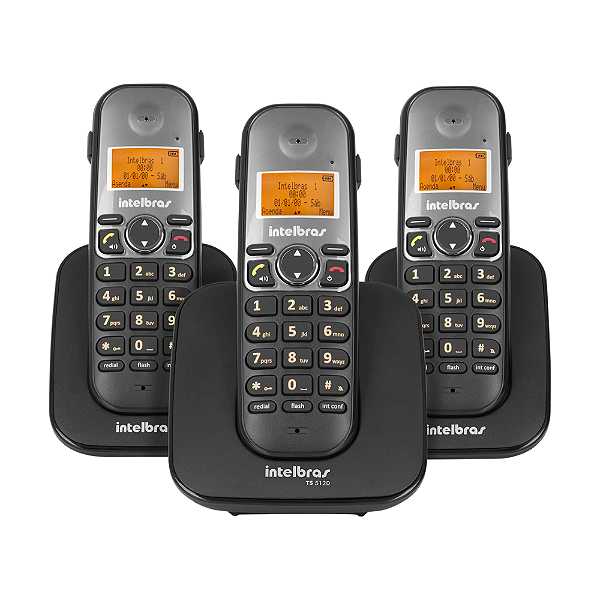 Telefone Sem Fio TS 5123 Intelbras Base + 2 Ramais e 2 Linhas