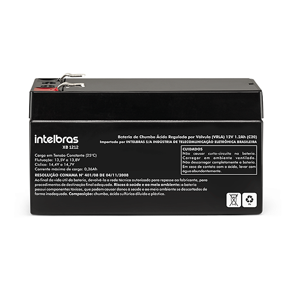 Bateria VRLA Chumbo-Ácido Intelbras XB 1212 (12V / 1,2Ah Selada)
