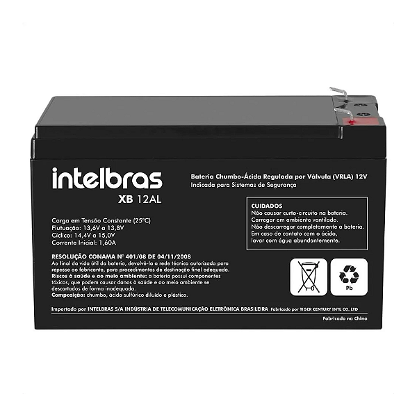 Bateria VRLA Chumbo-Ácido Intelbras XB 12AL (12V / 4,5Ah Especial para Alarmes)