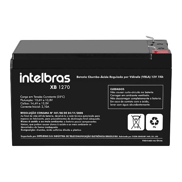 Bateria VRLA Chumbo-Ácido Intelbras XB 1270 (12V / 7,0Ah Multiuso)