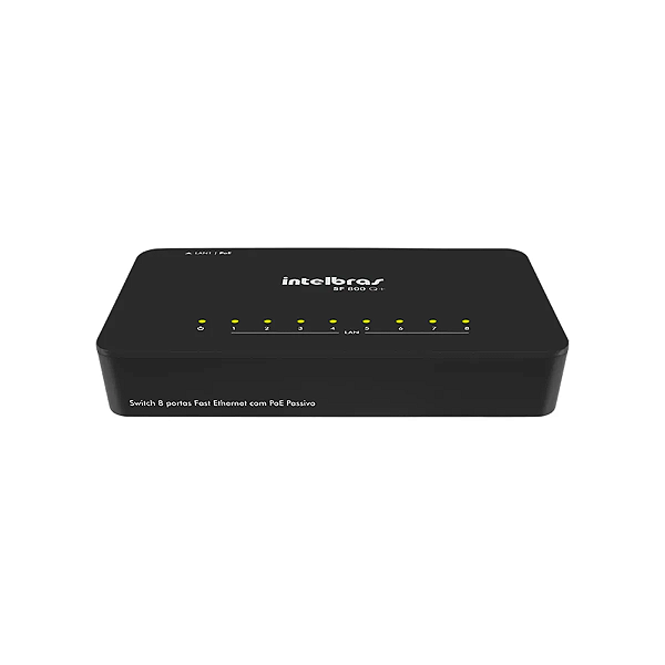 Switch Fast Ethernet 8 Portas Intelbras SF 800 Q+ (10/100 Mbps / Caixa Compacta)