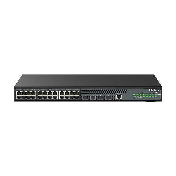 Switch Gerenciável L2+ 28 Portas Gigabit Intelbras S2328G-B (4 Slots SFP)