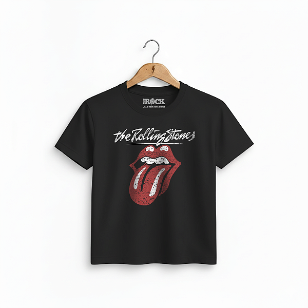 Camiseta Infantil Rolling Stones Preta