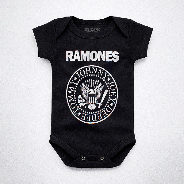 Body Bebê Ramones Preto