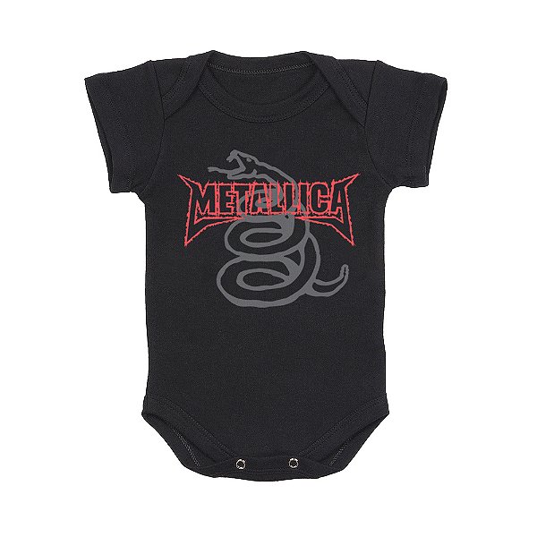 Body Bebê Metallica Preto