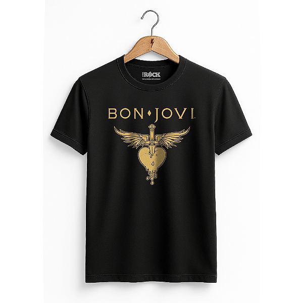 Camiseta Bon Jovi Gold Preta