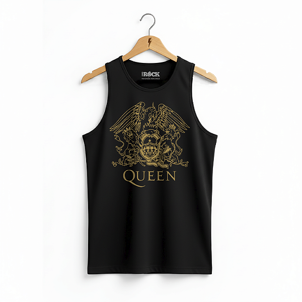 Regata Masculina Queen Brasão Preta