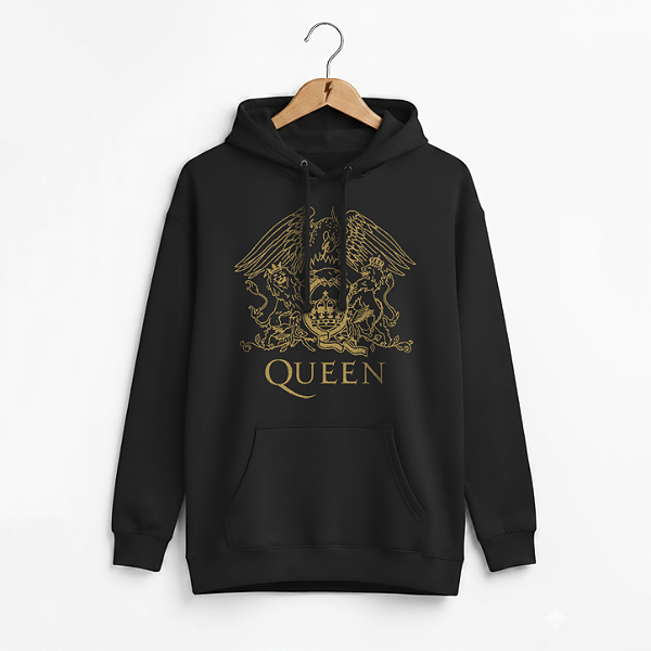 Moletom Canguru Queen Preto