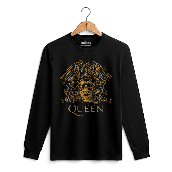 Camiseta Manga Longa Queen Preta