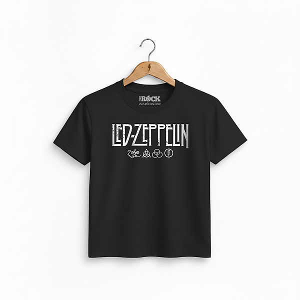 Camiseta Infantil Led Zeppelin Preta