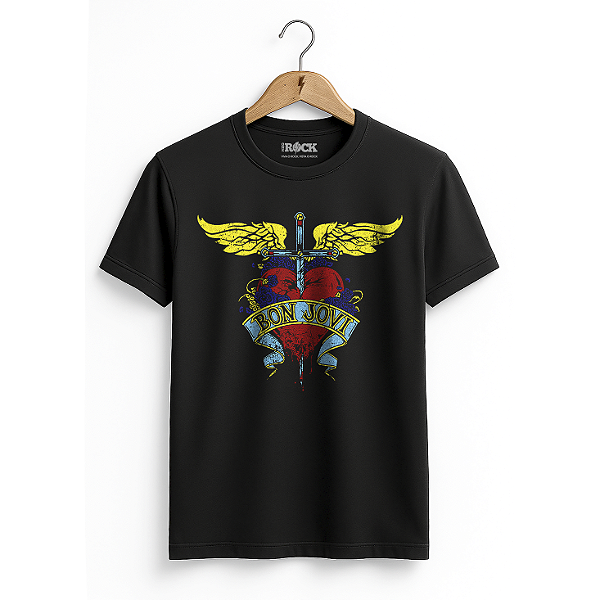 Camiseta Bon Jovi Color Preta