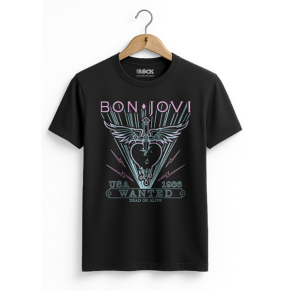 Camiseta Bon Jovi Wanted Preta