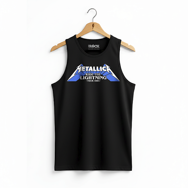Regata Masculina Metallica Ride The Lightning Preta