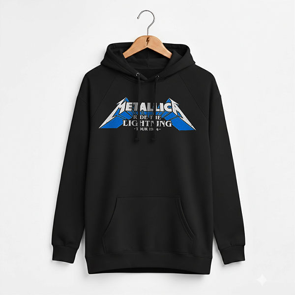 Moletom Canguru Feminino Metallica Ride Tour Preto