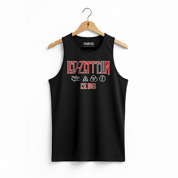 Regata Masculina Led Zeppelin 1968 Preta