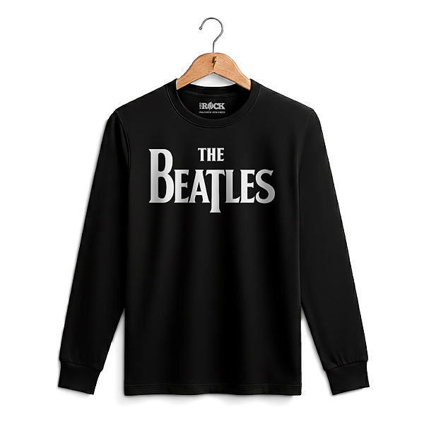 Camiseta Manga Longa The Beatles Preta