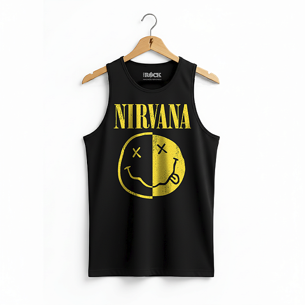 Regata Masculina Nirvana Smile Preta