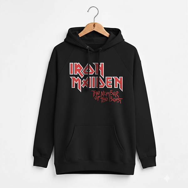 Moletom Canguru Feminino Iron Maiden The Number Preto
