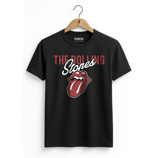 Camiseta Rolling Stones Cursiva Preta